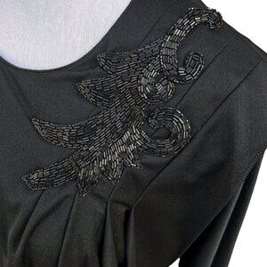 Vintage Edith Flagg California Black Dress Bead Shoulder Embellishment No Sz Tag